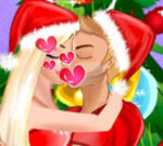 Christmas Couple Kissing